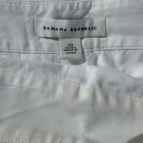 Banana Republic, Size 10 Blue And White Striped Chevron A Line Skirt - Picture 2 of 3